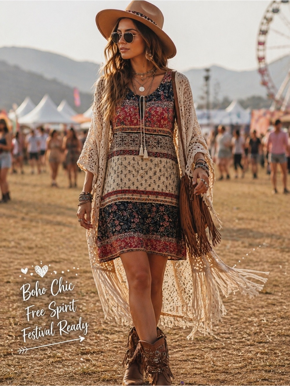 Beachlunchlounge Earthy Size Medium Boho Chic Sleeveless Dress Casual Festival